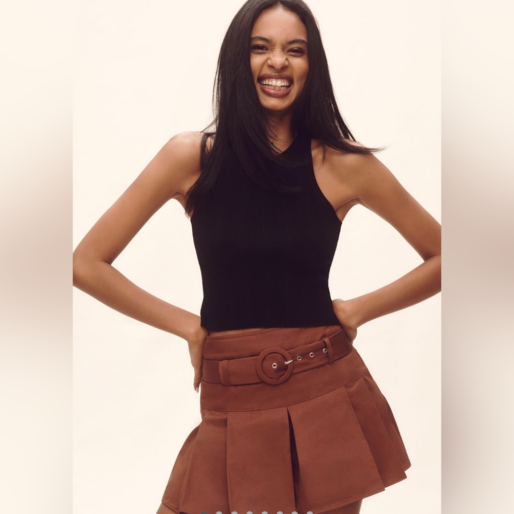 Anthropologie Maeve Belted Skort